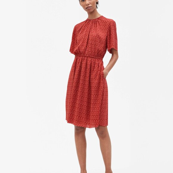 FILLIPA K Print Crepe Red Dress XS - Picture 2 of 8